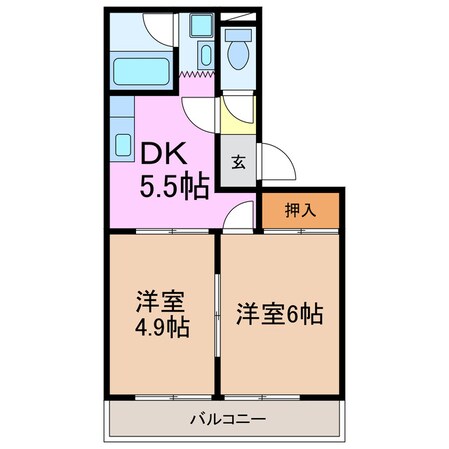 スプリング岩崎Ⅲの物件間取画像